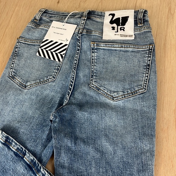 Sandrine Rose x Free People Super Flare Denim Jeans Women’s Size 24 Medium Wash - Picture 3 of 14